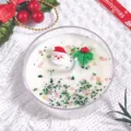 Vela aromática de Navidad hecha a mano de cera de soja con decoración de Santa - Aroma de Maracuyá-Papá Noel / Paquete de 30g