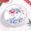 Vela de Navidad artesanal de cera de soja con muñeco de nieve y copos de nieve - Aroma Océano-Muñeco de Nieve Copo / Paquete de 30g