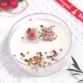 Vela de soja navideña artesanal con decoración de reno y hombre de jengibre - Aroma de Azahar-Cabeza de Ciervo Jengibre / Paquete de 30g