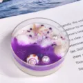 Oceaan stijl schelp geurkaars paarse kristalwas handgemaakt cadeautje tafeldecoratie - Schelpenpailletten - Paars [Lavendel] / Ongeveer 30g