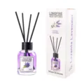 Longfine reed diffuser set with 55ml purple lavender scented oil and black diffuser reeds. - Lavender Scent