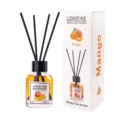 Mango scented reed diffuser set with glass bottle and black sticks for home air freshener. - Mango Fragrance