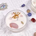 Crystal scented soy wax candle with pink stones and gold star charm for home decor gift. - Pink Stone [Orange Blossom] / Approx. 30g