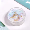 Handmade scented candle in clear cup with dried flowers and glitter, perfect gift for home decor. - White Sequins [Jasmine] / Approx. 30g
