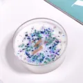Handmade scented soy candle in clear round cup with crystal stones and glitter for home gift - Blue Sequins [Ocean] / Approx. 30g