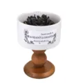 Vergulde camelia geurkaars retro ornament met houten voet en keramische houder voor decoratie - Zwart - verguld [Oud & agarhout] / Simpele verpakking ca. 140 g