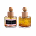 Difusor de aroma de bola de madera frasco de aceite esencial con flores para el hogar. - Oolong de Osmanto / 120ML con Alfombrilla Antideslizante Negra
