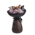 Natural crystal stone aroma diffuser set with wooden base and dried botanical home decor. - Style 4 / Osmanthus (10ml Essential Oil)