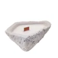 Geurkaars in beton rots stijl met houten lont, unieke aromatische kaars voor sfeervolle decoratie. - Onregelmatige Diamant - Limoen Basiliek Mandarijn