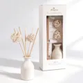 Ceramic reed diffuser set with wooden sticks and rattan balls, fresh home fragrance decor. - Rattan Ball Style / Lavender