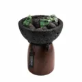Volcanic stone aroma diffuser with wooden base and green healing crystals for home decor. - Style 3 / English Pear and Freesia (10ml Essential Oil)