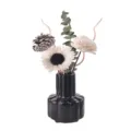 Florero de cerámica negra con flores secas y juego de difusor de caña para decoración. - Ciprés de Cerdeña / Negro