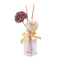 Glas-Duftdiffusor-Flasche mit künstlichen Blumen und Holzstäbchen für schöne Raumdeko. - Ewige Liebe (Lila Blume)