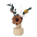 Florero de cerámica de aromaterapia sin llama de flores secas estilo rural para decoración - Lima Albahaca y Mandarina / Blanco Roto