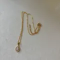 Elegante vergoldete Edelstahlhalskette mit Kristall-Wassertropfenanhänger für Damen - Wassertropfen-Halskette / Gold