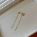 Elegante 18K vergoldete Edelstahl-Kirsch-Durchfädler-Ohrringe mit Zirkonia-Steinen - Kirsche Ohrring / Weiß