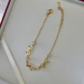 Eleganter 18K vergoldeter Edelstahl Bogen Armband mit Zirkonia Akzenten für Damen Geschenk - Schleifen-Stil (Armband)
