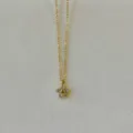 Elegante Halskette aus 18 Karat vergoldetem Titanstahl mit Kristallblumenanhänger - 8mm Klare Blume Anhänger Halskette