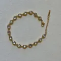 Elegantes goldplattiertes Edelstahlarmband mit klaren Zirkonia in Tropfenform Schmuck - Tropfenförmiger Strassstein / Weiß