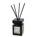 200ml square bottle reed diffuser with black sticks for home fragrance and bedroom decor. - Cologne Pine Forest
