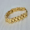 10mm Titanstahl-Armband im Uhrenstil mit hochwertiger 18K Gold-Vakuumbeschichtung - Länge 17CM / Gold