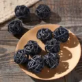 Handmade black rattan balls decorative diffuser spheres 3cm natural material home decor set - 3cm Diameter, Black