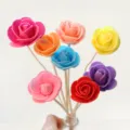 Detailed close-up view of colorful PE foam roses used for flameless aromatherapy. - PE Small Rose / Purple