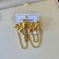 Elegante 18k vergoldete Edelstahl-Ohrringe mit Schleifen und langen, hängenden Ketten - Ketten Schleifenohrringe / Gold