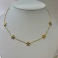 Elegant 18K gold plated stainless steel daisy flower necklace with sparkling crystals - Daisy Rhinestone Necklace