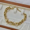 Elegante 18K vergulde roestvrijstalen schakelarmband met fonkelende zirkoon schakels - Zirconia Twist Ketting Armband