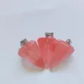 Pendente con pendolo in cristallo rosa naturale sfaccettato accessorio per collana - Rosso Anguria (Sintetico)