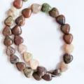 Natural stone heart loose beads crystal agate love DIY jewelry accessories material 10mm - Colored Agate