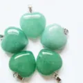 20mm cristal verde natural colgante corazon gema collar joyas accesorios de regalo - Aventurina Verde
