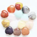 3cm Natural Stone Crystal Heart Ornament, Polished Agate Gemstone Heart for Home Decor - Random Mixed Colors