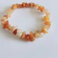 Natural gemstone chip bracelet irregular crystal quartz beads elastic stretch jewelry - Red Aventurine