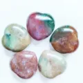 Natural crystal heart gemstone ornament, 3cm polished agate pocket stone decor for home. - Indian Agate