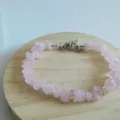 Natural Rose Quartz Chip Bracelet Irregular Crystal Stone Jewelry with Lobster Clasp - Rose Quartz