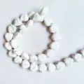 Perles en vrac en pierre précieuse de cœur howlite blanche naturelle pour bijoux DIY collier - Turquoise Blanche