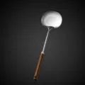 Stainless steel cooking spatula with walnut wood handle, large size 40.5cm length for kitchen. - Walnut Mushroom Spatula / L
