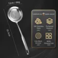 304 stainless steel skimmer kitchen filter spoon for oil skimming and food straining. - Style A Skimmer Spoon [12 cm]
