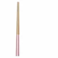 Pink gold stainless steel chopsticks, ergonomic square design, premium tableware for daily use. - Pink Gold