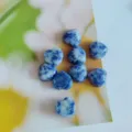 Natural stone heart cabochons blue white crystal loose stones for DIY jewelry making rings. - Sodalite