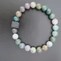 Natural Indian Agate Beaded Bracelet Volcanic Stone Moss Agate Handmade Jewelry Main - 8mm & Square Lava Stone