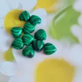 Green heart cabochons natural stone gemstone DIY jewelry making accessories for ring necklace. - Malachite (Synthetic)