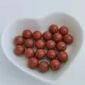 Natural red jasper round loose beads 10mm semi precious stone for DIY jewelry making accessories. - No Hole / Red Stone (Red Jasper)
