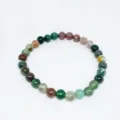 Natural Indian Agate Multi-color Round Bead Bracelet Gemstone Handmade Jewelry Variant - 6mm
