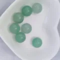 Green semi-precious stone round beads, 10mm DIY jewelry making accessories for earrings. - No Hole / Green Aventurine