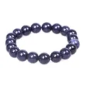 Bracelet de perles en grès bleu étoilé naturel pour hommes et femmes bijoux de couple - 10mm / Pierre de Sable Bleue