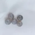 Perles en agathe grise naturelle, non percées, lisses pour accessoires de bijoux DIY. - Sans Trou / Agate Grise