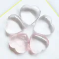 Detail shot of 3cm natural crystal heart ornaments, non-perforated rose quartz love stones. - Watermelon Crystal